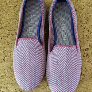 Rothy’s Amethyst Metallic Herringbone Loafers sz 7